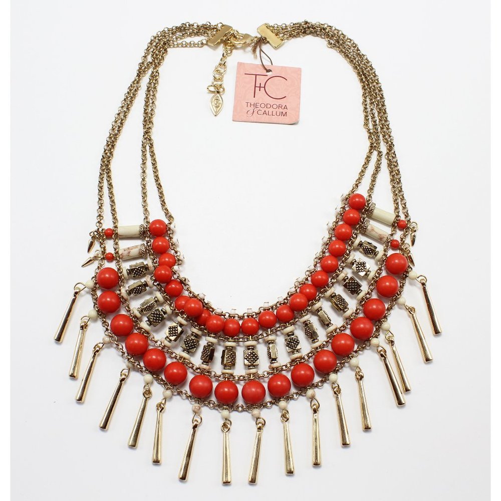 Theodora & Callum Designer Gold Statement Necklace #TC204403
